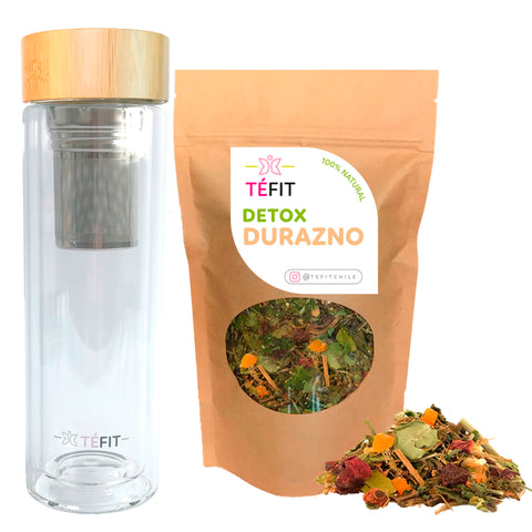 KIT DETOX DURAZNO + TERMO BAMBU